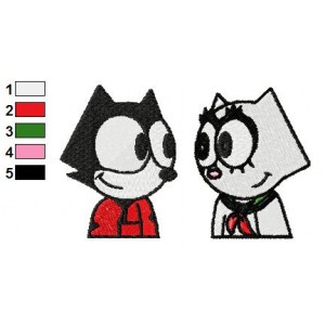 Felix the Cat and Kitty Kat 10 Embroidery Design